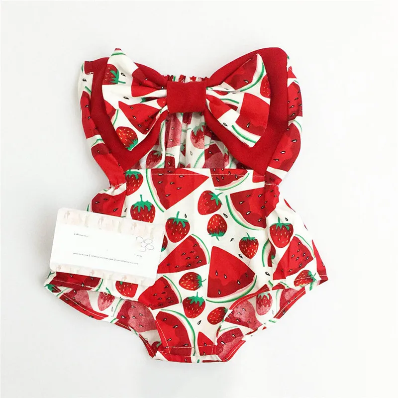 Милый купальник для новорожденных девочек с принтом арбуза клубники трубчатые