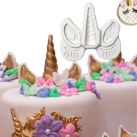 cute unicorn fondant resin silicone mold for diy pastry cupcake cake dessert plaster lace decoration baking tool kitchen