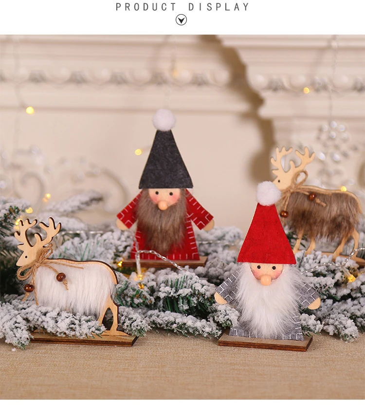 Рождественские деревянные олени лесной человек войлочные украшения детский