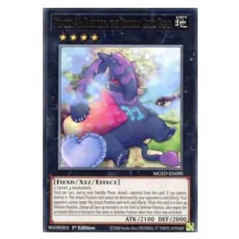 

Золотая буква Yu-Gi-Oh, номер R 41: Bagooska, ужасно уставшая игрушка в мультяшном стиле тапир, коллекционная карточка для хобби и игр, подарок на день ...