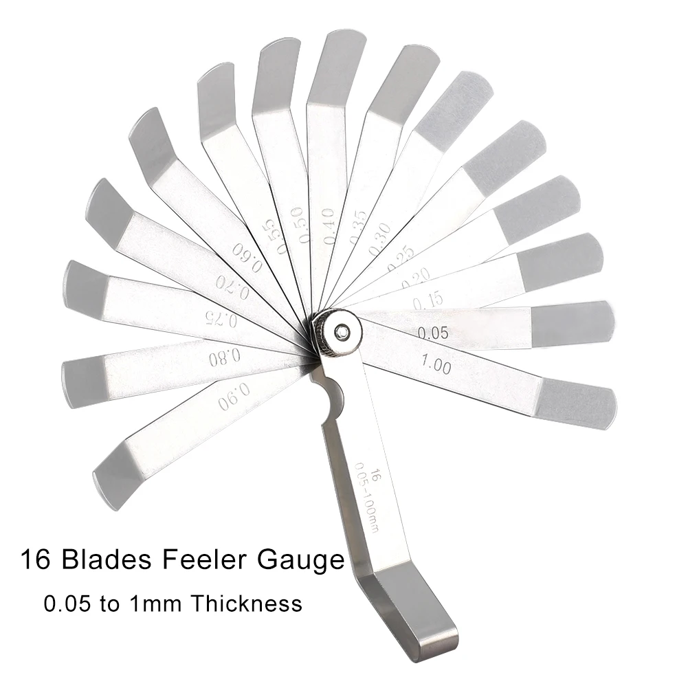 16 Blades 0.05 to 1mm Thickness Gap Metric Filler Feeler Gauge New Spark Plug Measure Tool For Valve Shim | Инструменты