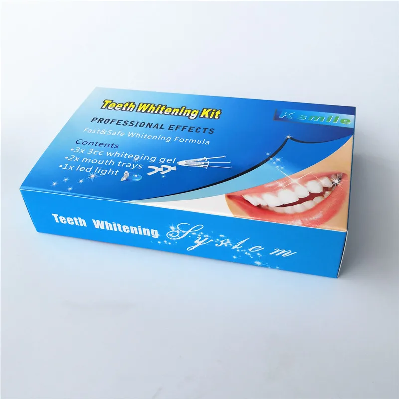 

100PCS Professional Teeth Whitening Kit Dental Bleaching System Shiny White 44% Teeth Whitening Kit With LED Light Tray Gel