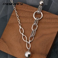 mewanry 925 stamp necklace new fashion vintage party simple elegant round bead pendant couples jewelry birthday gifts