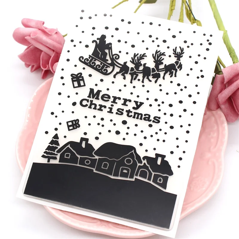 KSCRAFT Счастливого Рождества пластиковые папки для тиснения DIY скрапбукинга бумаги
