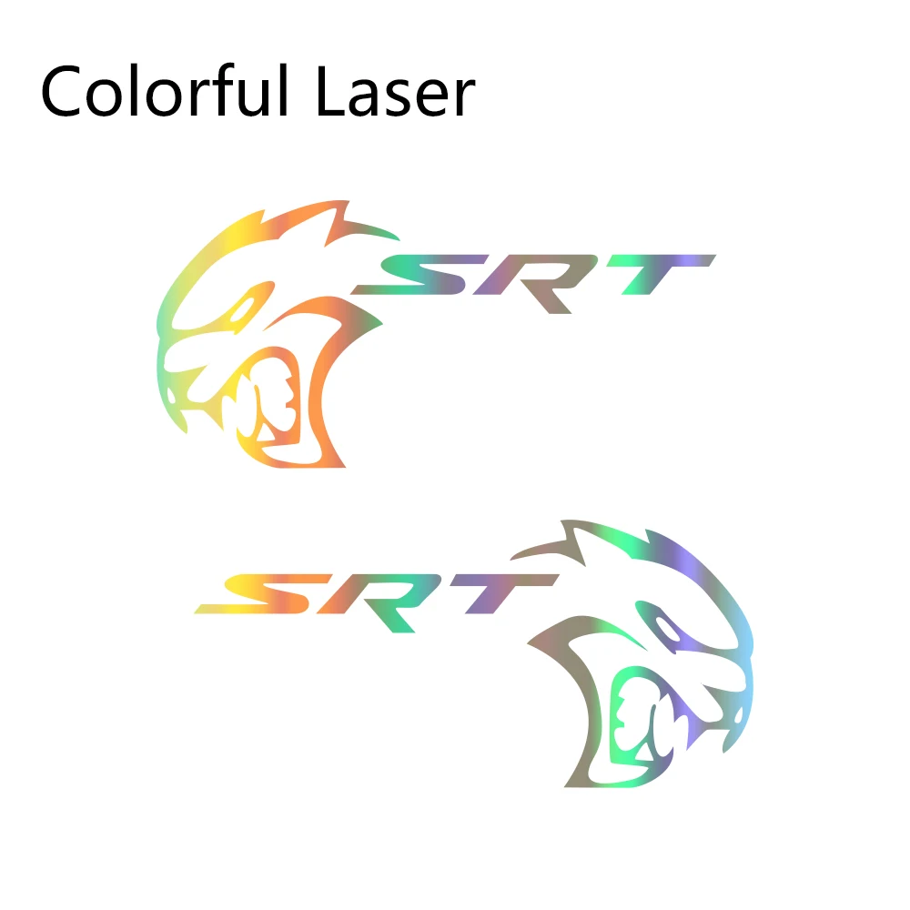 Colorful Laser 2 шт. наклейки для боковой двери автомобиля для Dodge Mopar Challenger Srt DIY Авто Виниловая пленка наклейки для стайлинга автомобиля аксессуары для тюнинга автомобиля - Название цвета: Colorful Laser