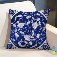 chinese blue and white porcelain fashion decorative covers for cushions sofa geometric flowers throw pillow case home decor car