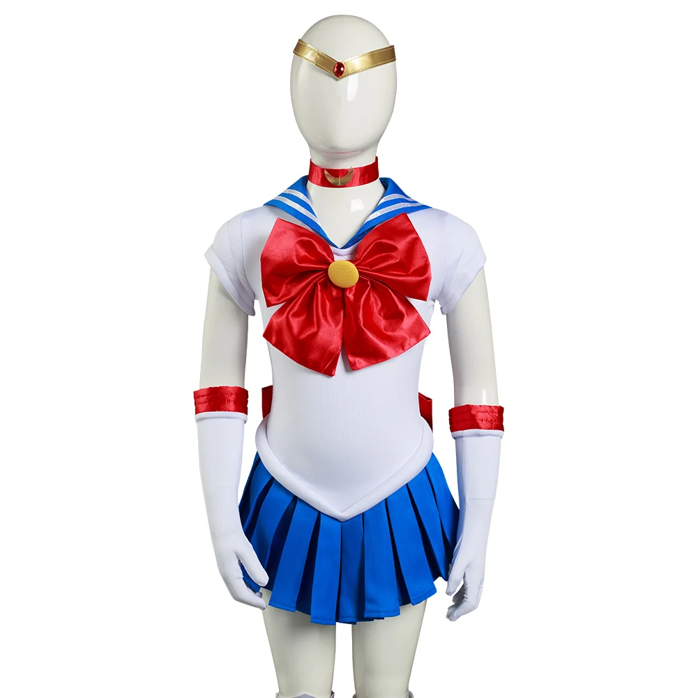 

Anime Sailor Moon Tsukino Usagi Cosplay Costume Dress Halloween Suit Uniform Outfit For Kids