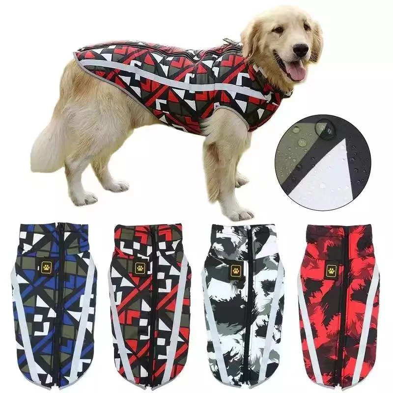 

Reflective Dog Jacket Waterproof Large Pet Coat with Harness Warm Winter Clothes for Big Dogs Labrador Chihuahua Pug Clothing