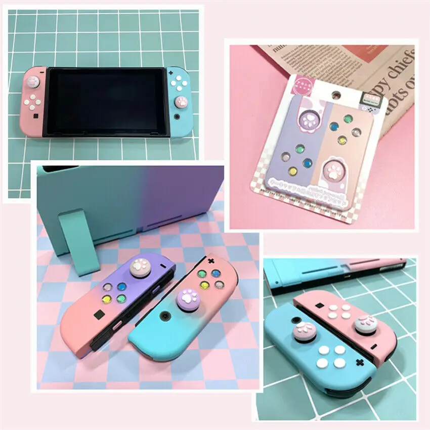 

Colorful ABXY Direction Buttons Thumb Stick Grip Caps Set for Nintendo Switch Controller Joy-Con NS DIY Crystal Joystick Cover