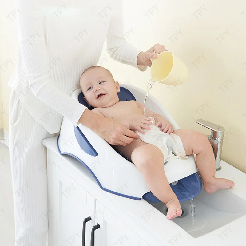 

Newborn Baby Bath Rack Baby Shower Frame Non-slip Bath Tub Protection Soft Hollow Out Seat Support for Infant Baby TPE Soft