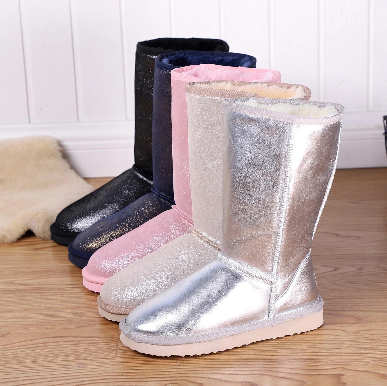 

JXANG high quality leather cowhide women's snow boots Australia winter boots women warm boots women waterproof women's shoes