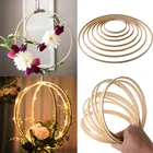 Декоративное бамбуковое кольцо сделай сам, материал ручной работы для цветочного венка, Ловца снов, Свадебный декор, круглое кольцо, домашний декор, 8-33 см