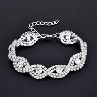 elegant deluxe rhinestone crystal bracelet bangle jewelry for women girl gift