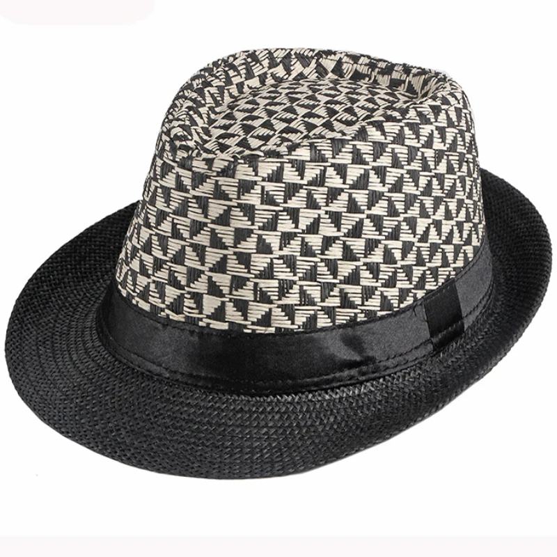

HT3194 Fedoras Men Women Short Brim Trilby Jazz Fedora Hat Vintage Male Female Straw Summer Sun Hat Black Band Panama Beach Hat