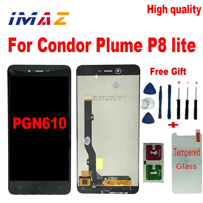 

IMAZ AAA+ 5.5" LCD Touch Screen Replacement For Condor Plume P8 lite PGN610 Display Touchscreen Assembly 100% Tested Phone LCDs