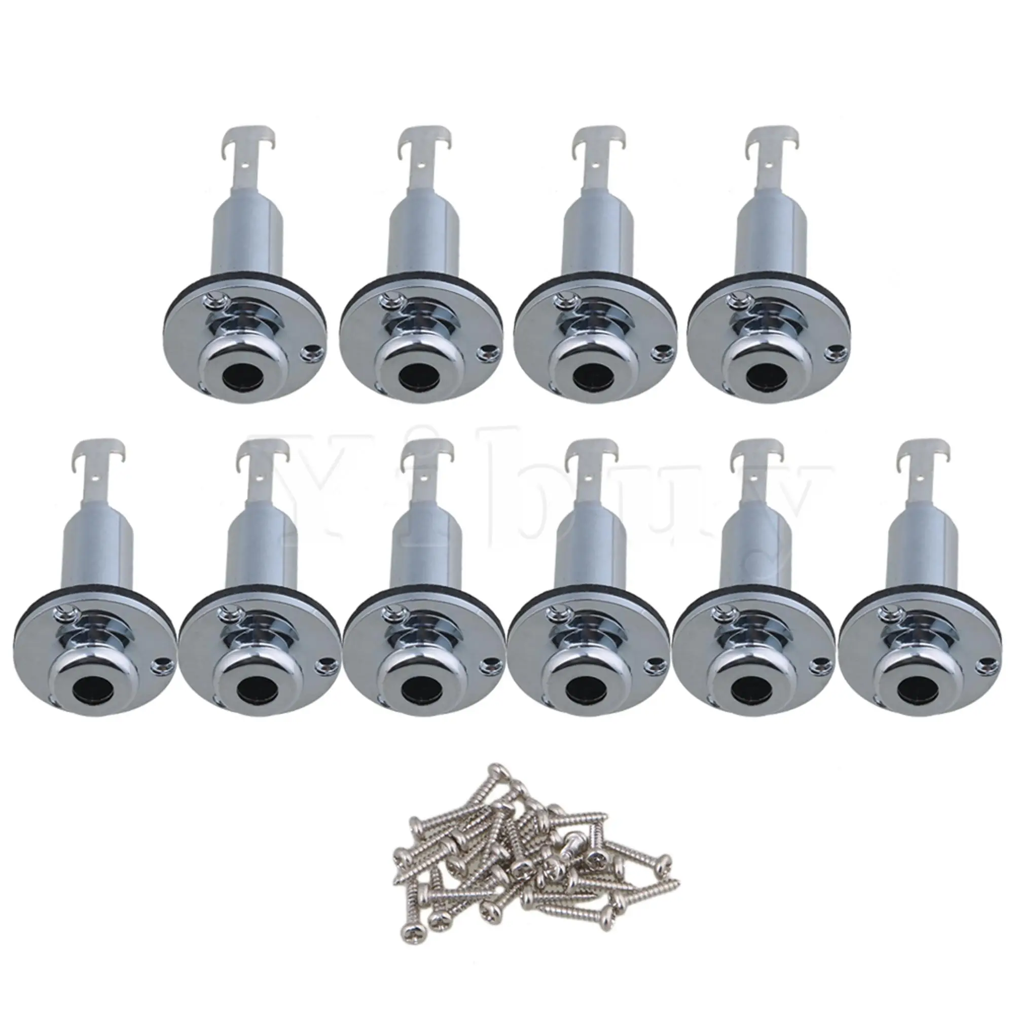 

Yibuy 10 x Хромовая Гитара Бас концевой штырь выход Джек стерео w/монтажные винты