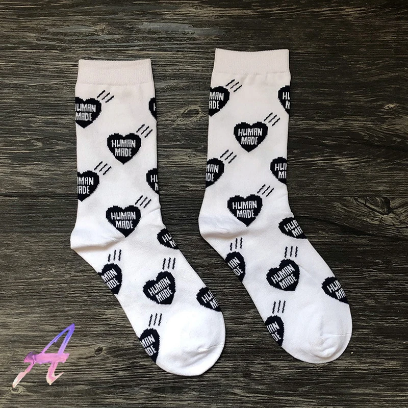 Human Made Socks High Quality Love Full-print Cotton Sports Socks Human Made Men Women Medium Tube Socks Multi-color Tide Socks