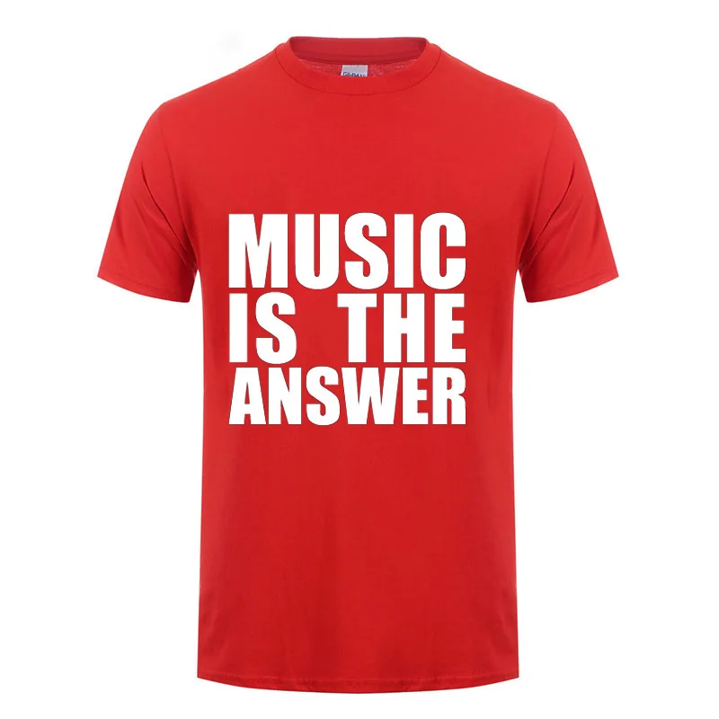 Футболка с надписью Music Is The Answer для мужчин и женщин Летняя Уличная Повседневная