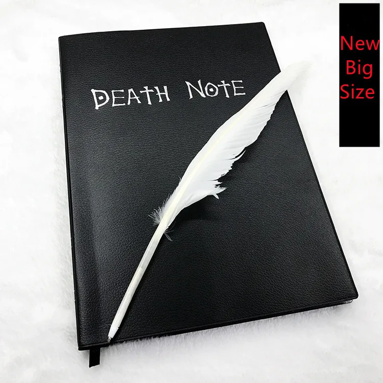 Блокнот кожаный в стиле аниме Death Note с перьями и подвеской | Канцтовары для офиса