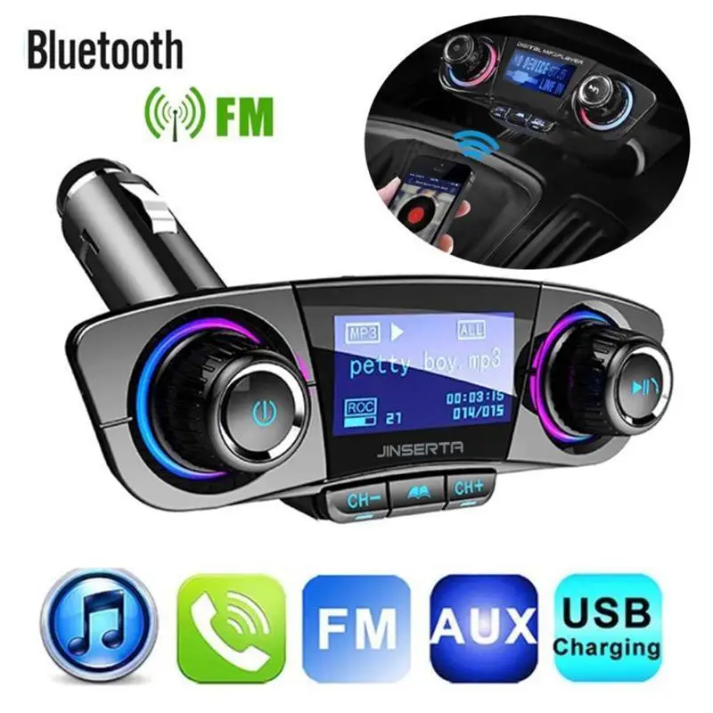 

Wireless hands-free call car charger FM transmitter MP3 player radio adapter USB car charger LCD monitor TF card car accessories