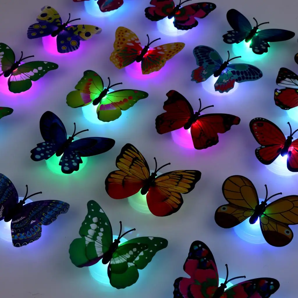 

Butterfly Wall Decals, 3D Butterflies Wall Decals LED Lights Wall Stickers