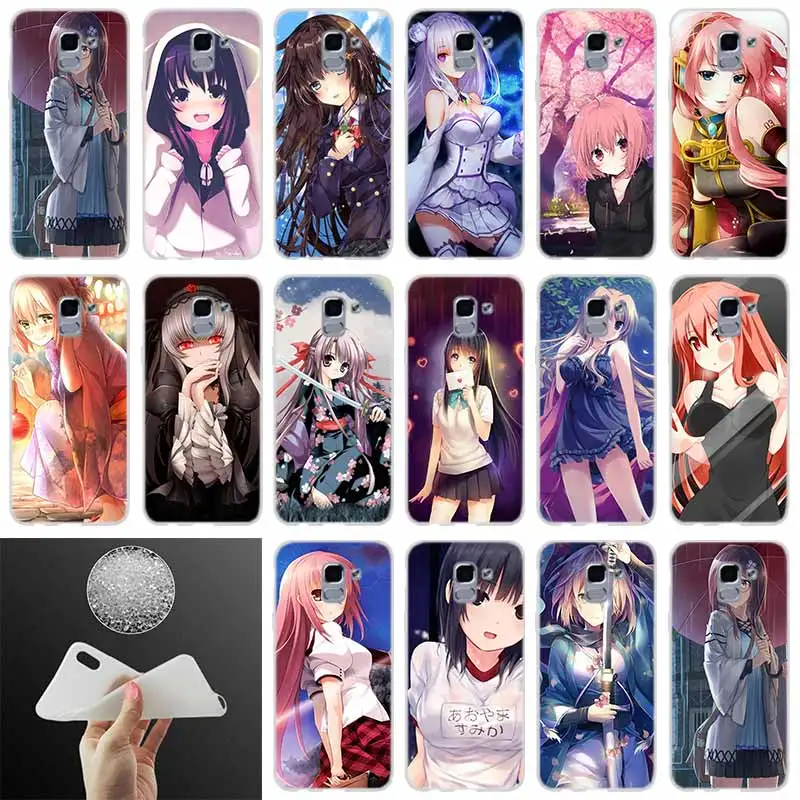 Мягкий чехол для телефона с рисунком аниме девочек Япония Samsung Galaxy J6 J4 J8 J7 2018 Plus J3 J5
