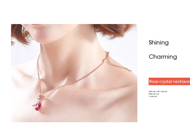 Ожерелье Warme Farben с кристаллами Swarovski для женщин, европейская Роза, Хрустальная подвеска, ожерелье, хорошее ювелирное изделие, колье