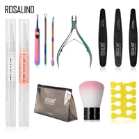 rosalind 12pcsset gel nail tool set for nails art gel for manicure cuticle remover gel polish nourishment plastic bagged set