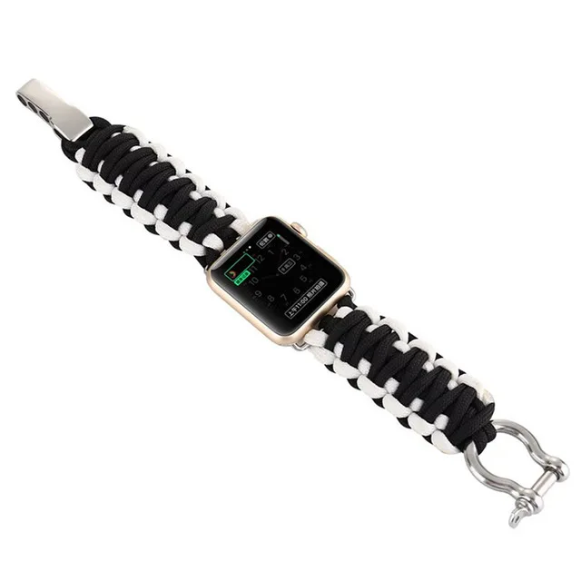 

Strap For apple Watch band Series 6 SE 5 4 3 44mm 42mm iwatch band 40mm 38mm Survival Rope Metal Bolt Clasp sport Bracelet band