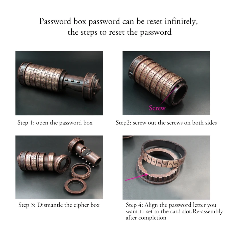 Да Винчи кодовый замок металлические замки-криптекс Ретро Свадебные подарки