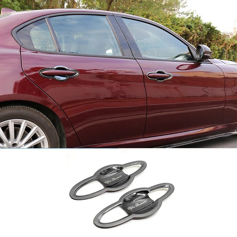 

Car outer door bowl sticker outer handle door handle cup frame sticker For Alfa Romeo Giulia Stelvio Modification Accessories