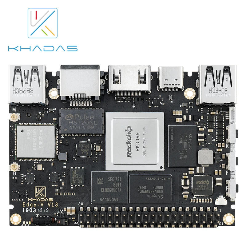 Free Shipping Rockchip RK3399 Soc Multiple Operating Systems Khadas Edge V Pro Single Board Computer