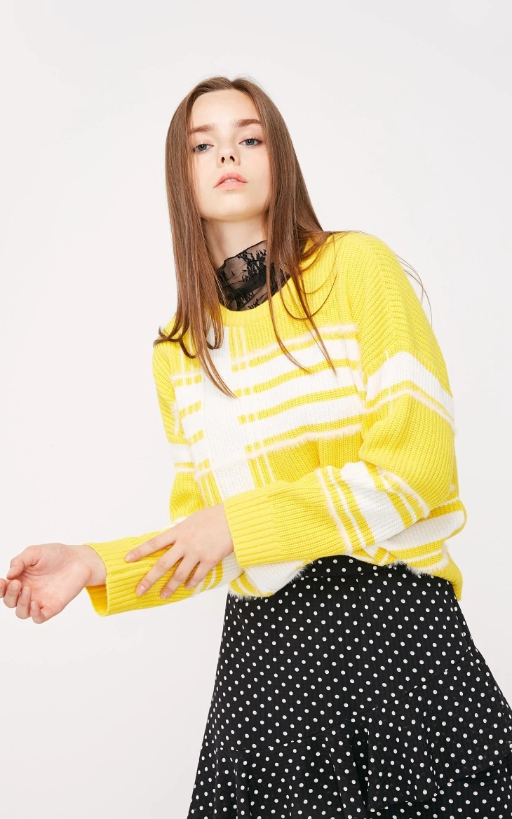 Vero Moda женский свитер в полоску с круглым воротником на осень и зиму | 318413593