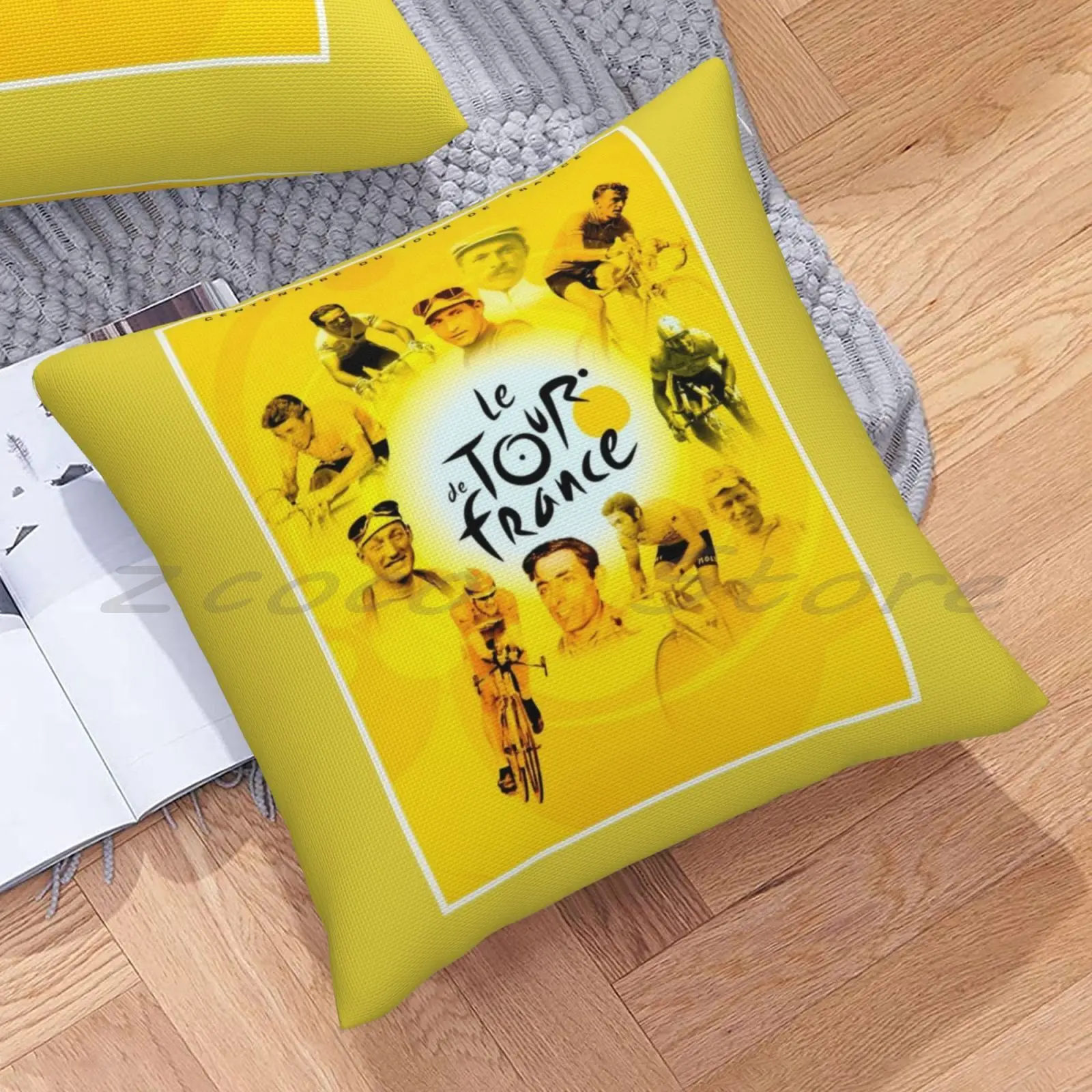 Винтажный чехол Le С принтом для велосипедных гонок льняная плюшевая подушка из