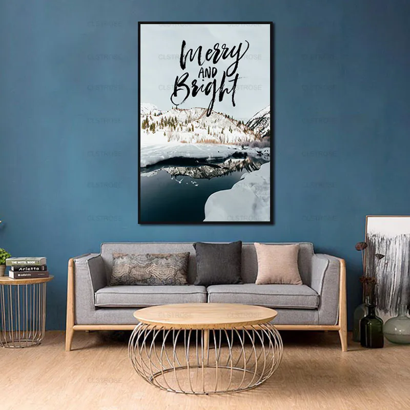 

Poster Landscape Painting Snow Mountain and Airplane Wall Art Canvas Painting Hd Prints Frameless Home Decoration