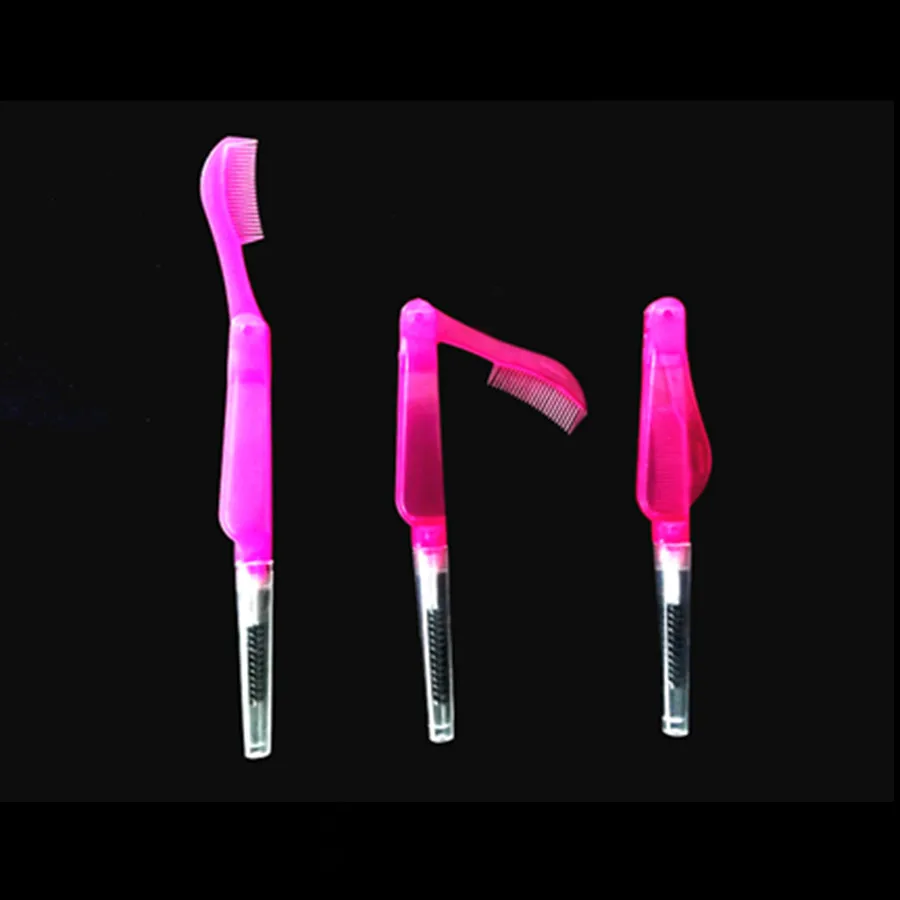 2 в 1 складные дамские инструменты для макияжа брови щетка-Расческа ресниц