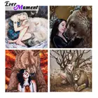 Набор для алмазной живописи с изображением девушки, животного