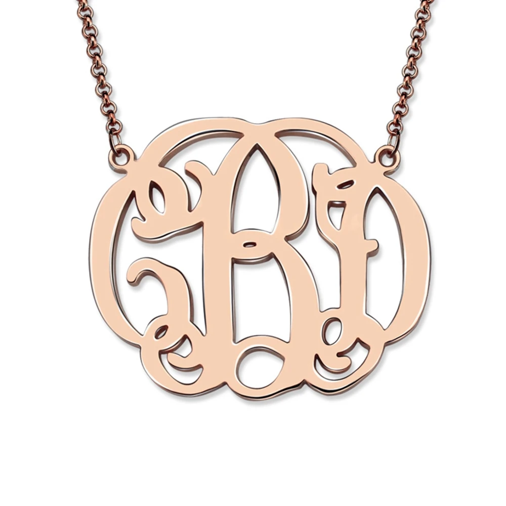 

Uonney Wholesale Personalized Monogram 3 Initials Necklace From Manufacture Father's Day Gift Hot Selling Male Jewelry