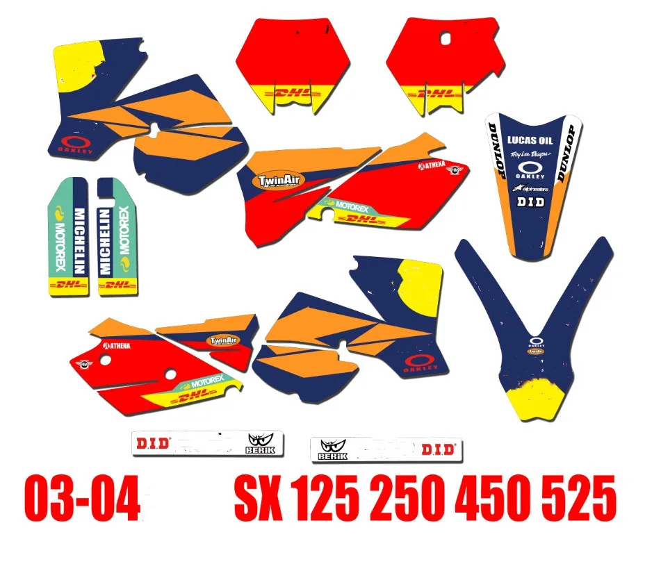 Индивидуальная графика для команды мотоциклов Φ KTM SX 2003 2004 125 250 450 525 | Автомобили и