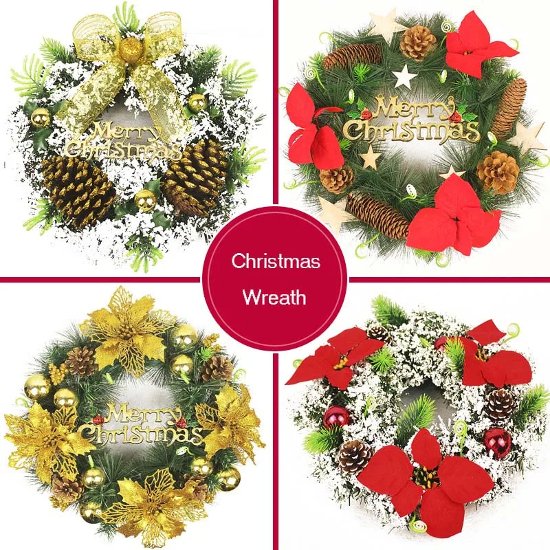 40 см Снеговик Рождественский олень венок из ротанга тканевый художественный