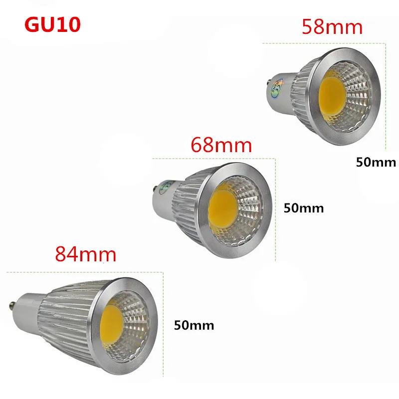 1 шт. GU10 COB Светодиодный точечный светильник AC85-265V/110 В/220 В 9 Вт 12 Вт 15 Вт COB Светодиодный точечный светильник/Теплый светодиодный светильник