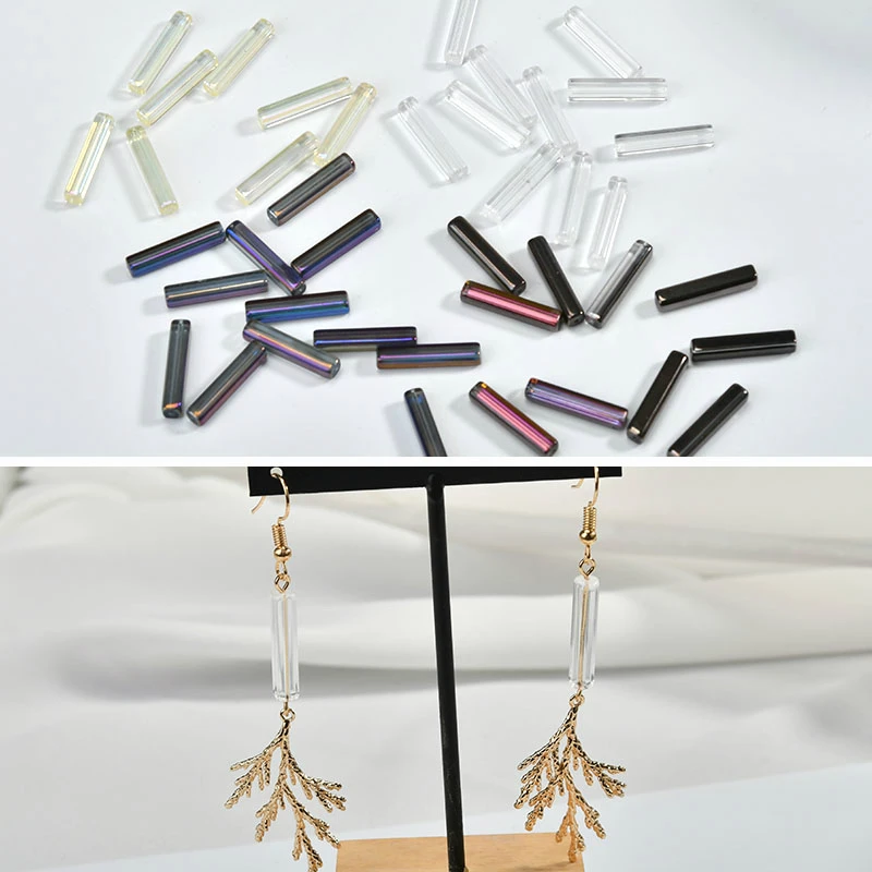 Длинные прямые стеклянные серьги сделай сам браслет ожерелья