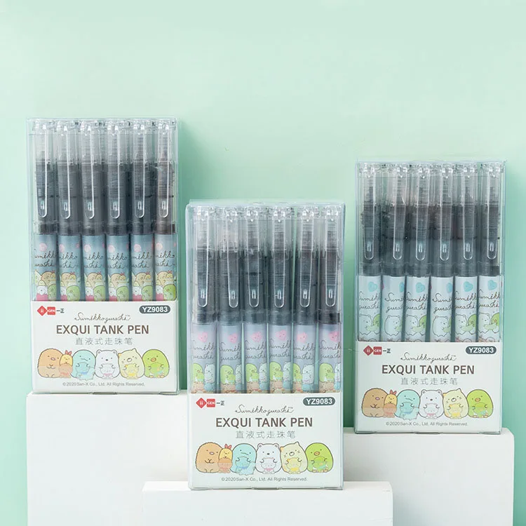 

36 pcs/lot Sumikko Gurashi Straight liquid Gel Pen Cute 0.5mm black Ink Signature Pens Promotional Gift Office School Supplies