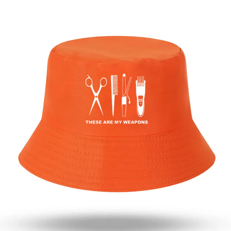 

Barber Hairdresser Weapon Print Men Women Bucket Hat Outdoor Panama Fishing Cap Fisherman Hat Harajuku Fishing Hat