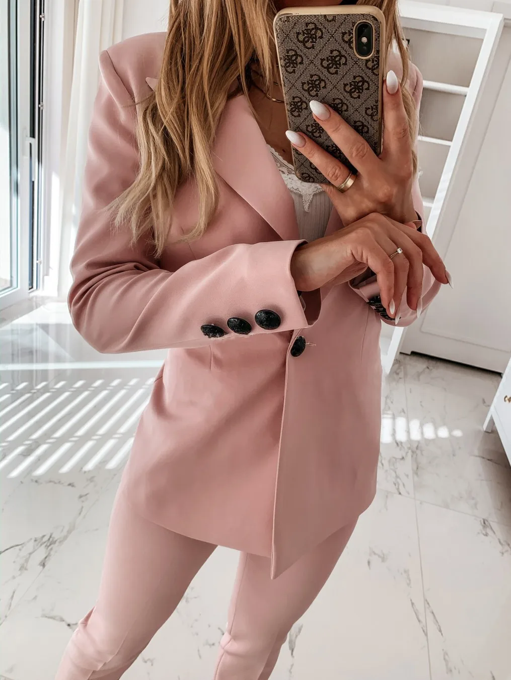 

Women's Coats Jackets Casual Suit Short Coat Long Sleeve Solid Color Suit Collar Button Female 2021 Autumn New Slim Small Suit