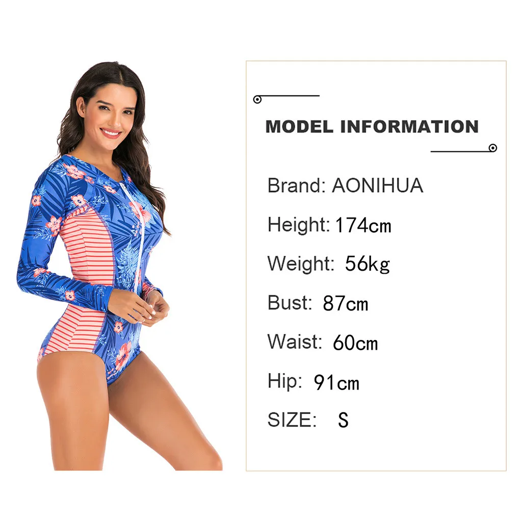 Женский Цельный купальник с принтом в полоску на молнии из кусков купальный