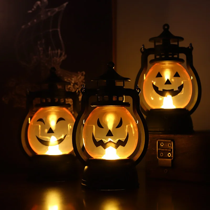 

Pumpkin Skull Lantern LED Night Light Halloween Decoration Prop Creative Holiday Bar Party Lights for Household Indoor Oil Lamp