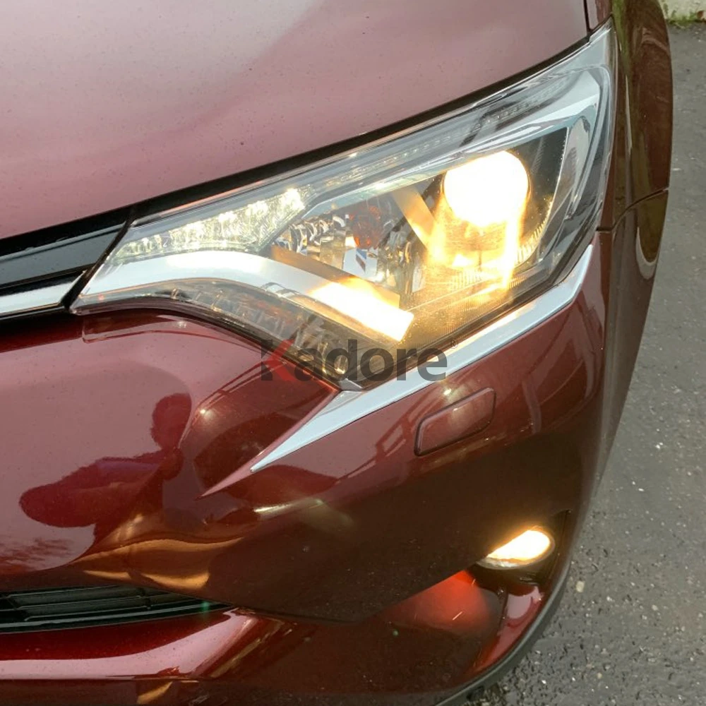 Для Toyota RAV4 RAV 4 ABS хромированный авто передний головной светильник, накладка на голову, светильник для бровей, полоски для стайлинга автомобилей