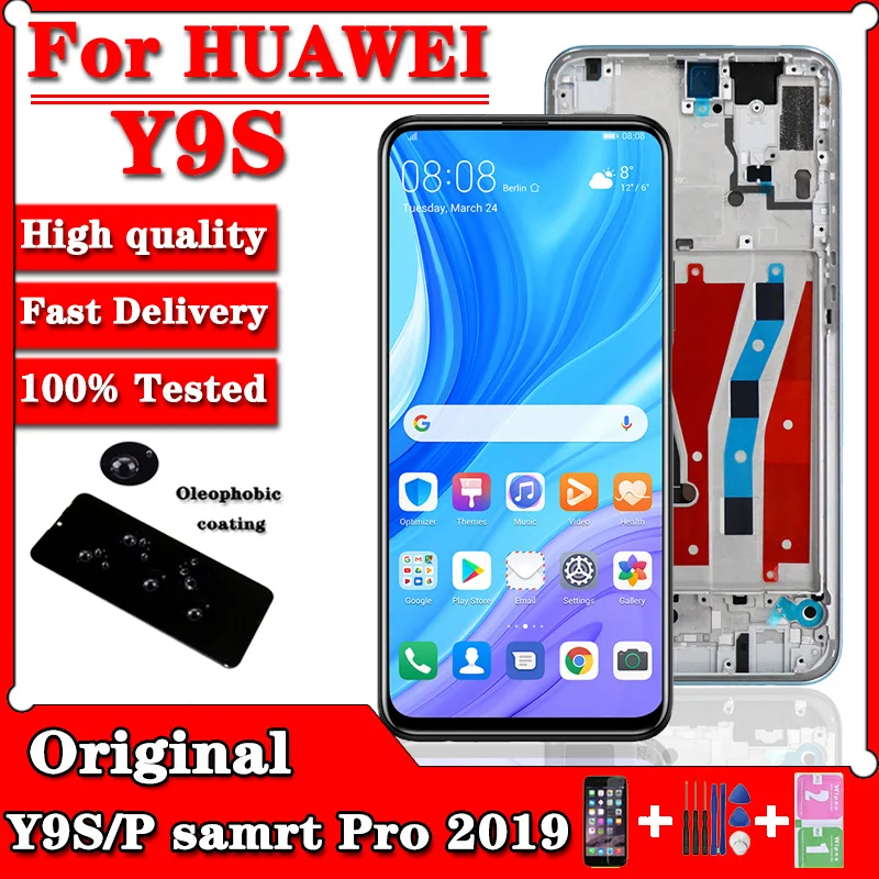 ЖК-дисплей 6 59 дюйма для Huawei Y9S Y9 s / P Smart Pro 2019 высокое качество и сенсорный экран