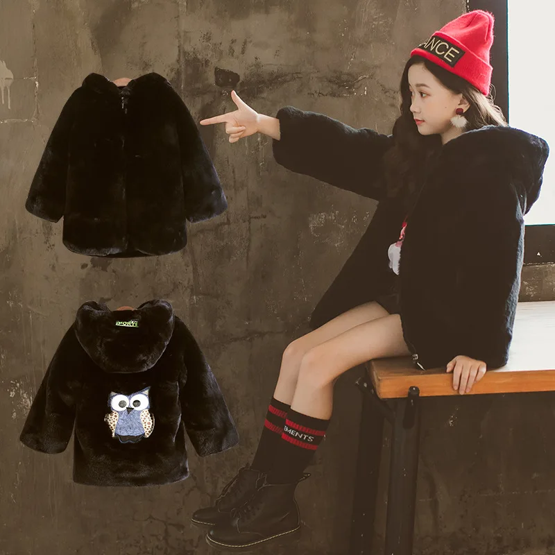 НОВЫЕ куртки для девочек зимняя куртка с капюшоном из искусственного меха